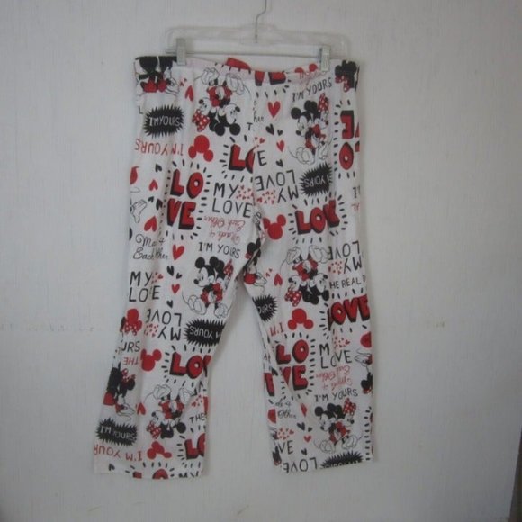 Disney Pajama Bottom Teen Mickey Minnie Love XL 15/17 drawstring elastic - Picture 4 of 12